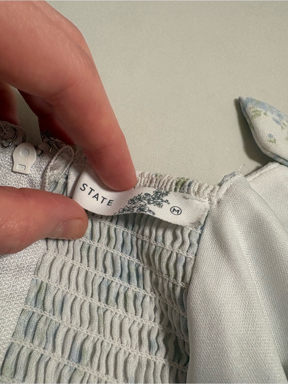 NWOT Altar'd State coquette-style floral and striped tie-shoulder romper - Picture 4 of 4